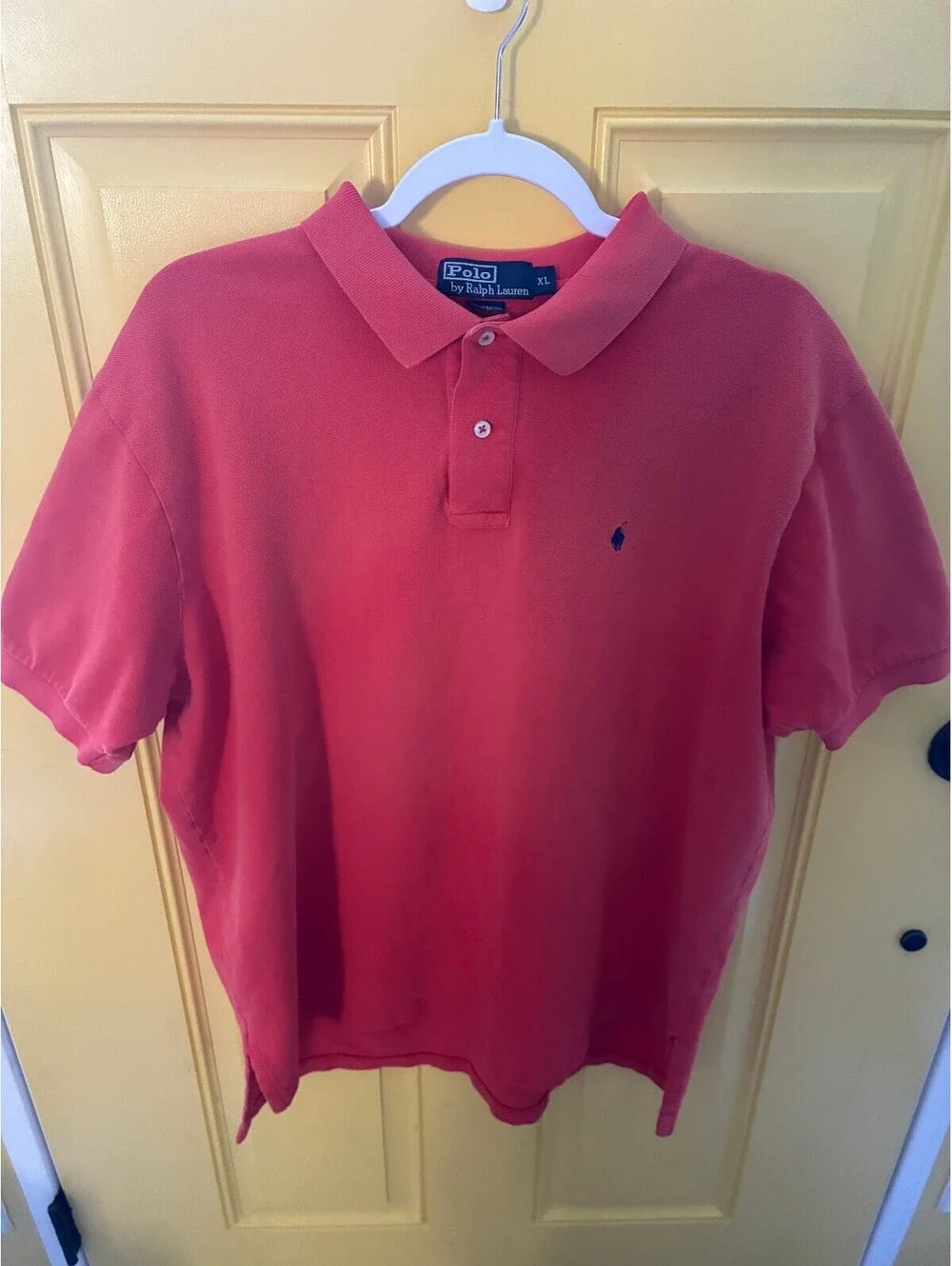 Vintage Polo by Ralph Lauren Classic Fit Cotton Mesh Polo Shirt Orange Size XL